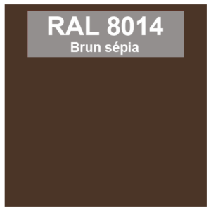 Tôle alu ép.1.5mm RAL 8014 brun