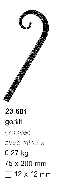Ferronnerie - 23 601 Elément de liaison 75x200mm